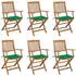 vidaXL Klappbare Gartenstühle 6 Stk mit Kissen Massivholz Akazie 3074945