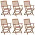 vidaXL Klappbare Gartenstühle 6 Stk mit Kissen Massivholz Akazie 3074945