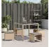 vidaXL Gartenhocker Kissen 4Stk. Beigemischung 41x41x36 cm Poly Rattan