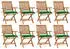 vidaXL Klappbare Gartenstühle mit Kissen 8 Stk Massivholz Teak 3072782