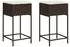 vidaXL Garten-Barhocker mit Kissen 2 Stk. Braun Poly Rattan