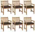 vidaXL Gartenstühle 6 Stk mit Taupe Kissen Massivholz Teak 3073054