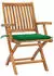 vidaXL Gartenstühle 2 Stk mit Grünen Kissen Teak Massivholz 3062411
