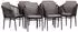 Acamp Set 6x Armsessel Manhattan Anthrazit