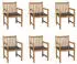 vidaXL Gartenstühle 6 Stk mit Taupe Kissen Massivholz Teak 3073039