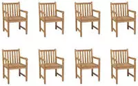 vidaXL Gartenst&uuml;hle 8 Stk. Massivholz Teak