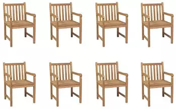 vidaXL Gartenst&uuml;hle 8 Stk Massivholz Teak 3073003