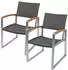 Deluke Gartenstuhl 2er Set ANDRE Armlehnen Kunststoffgeflecht Hellbraun Gartenstühle Wetterfest Essstühle Outdoor Terrasse