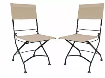 Deluke Gartenstuhl 2er Set LEO Polyester Schwarz Klappstuhl Wetterfest Gartenst&uuml;hle Outdoor Balkonst&uuml;hle