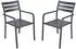Deluke Gartenstuhl 2er Set WILMA Aluminium Anthrazit Gartenstühle Wetterfest Essstühle Outdoor Terrasse