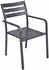 Deluke Gartenstuhl 2er Set WILMA Aluminium Anthrazit Gartenstühle Wetterfest Essstühle Outdoor Terrasse