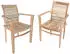 Deluke Gartenstuhl 2er Set MEIKE Armlehnen Teak Natur Stapelstuhl Wetterfest Gartenstühle Outdoor Essstühle