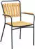 Deluke Gartenstuhl 4er Set MARTA Teak Schwarz Stapelstuhl Wetterfest Gartenstühle Outdoor Essstühle