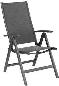 Kettler Simply Klappsessel verstellbar Aluminium/Outdoorgewebe Dunkelgrau