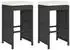 vidaXL Garten-Barhocker mit Kissen 2 Stk Schwarz Poly Rattan 368686