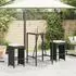 vidaXL Garten-Barhocker mit Kissen 2 Stk Schwarz Poly Rattan 368686