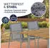 Casaria Monza Gartenstuhl 4er-Set stapelbar, Edelstahl/Teakholz, grau (109049)