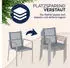 Casaria Monza Gartenstuhl 4er-Set stapelbar, Edelstahl/Teakholz, grau (109049)