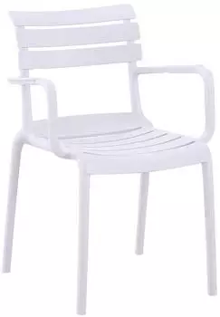CLP Joliya Gartenstuhl stapelbar mit Armlehnen, Kunststoff, wei&szlig; (326985)
