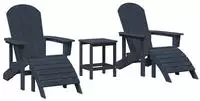 vidaXL Gartenstuhl 3 pcs Marineblau Polyethylen