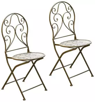HTI-Living Lani Antik Klappstuhl Metall, 2er-Set