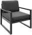 Beautysofa Stella Gartensessel wasserabweisend Metallrahmen, Dunkelgrau (Patio base 06)