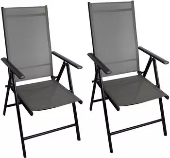 Chillroi Klappsessel Aluminium Hochlehner 7-fach verstellbar 2er Set