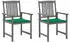 vidaXL Gartenstühle mit Kissen 2er-Set Grau Akazien-Massivholz (3061231)