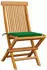 vidaXL Gartenstühle Massivholz Teak grüne Kissen 2er-Set (3062465)