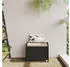 vidaXL Gartenhocker mit Kissen, Polyrattan, Schwarz, 58x46x46cm (365733)