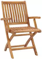 vidaXL Klappbare Gartenst&uuml;hle mit Kissen 4 Stk. Massivholz Teak