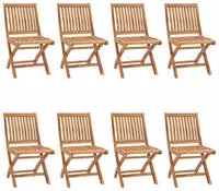 vidaXL Klappbare Gartenst&uuml;hle mit Kissen 8 Stk. Massivholz Teak