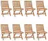 vidaXL Klappbare Gartenstühle mit Kissen 8 Stk. Teak Massivholz (3072879)