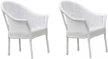 Merxx Bamberg Stapelsessel 2er Set, Wei&szlig;, Aluminium/Kunststoffgeflecht (48628854-0)