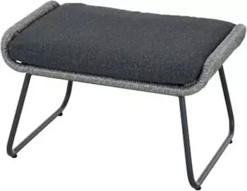 Siena Garden Kansas Loungehocker Rattangeflecht dunkelgrau, Aluminium, inkl. Kissen (T59863)