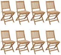 vidaXL Klappbare Gartenst&uuml;hle 8 Stk. mit Kissen Massivholz Akazie