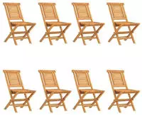 vidaXL Gartenst&uuml;hle 8 Stk. Klappbar 47x63x90 cm Massivholz Teak