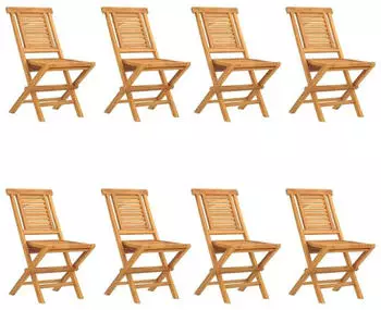 vidaXL Gartenst&uuml;hle klappbar 47x63x90cm Teak Massivholz 8er-Set (3155048)