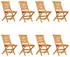 vidaXL Gartenstühle klappbar 47x63x90cm Teak Massivholz 8er-Set (3155048)