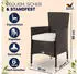 Casaria Gartenstuhl 2er Set Polyrattan Stapelbar mit Auflagen 160kg Braun (109138)