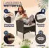 Casaria Gartenstuhl 2er Set Polyrattan Stapelbar mit Auflagen 160kg Braun (109138)