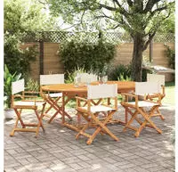 Vidaxl Faltbare Gartenst&uuml;hle Set Von 6 Cremewei&szlig; Stoff