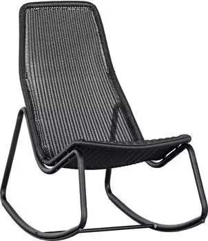 Woood Tom Outdoor-Schaukelstuhl Rattan, Schwarz (64231014-0)