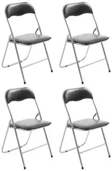CLP Felix Klappstuhl 4er-Set Polyester schwarz/silber (317965)