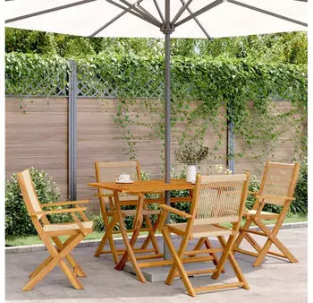 vidaXL Gartenst&uuml;hle klappbar Akazienholz beige 4er-Set (3214571)