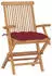 vidaXL Gartenstühle Teakholz mit weinroten Kissen, 8er-Set (3072913)