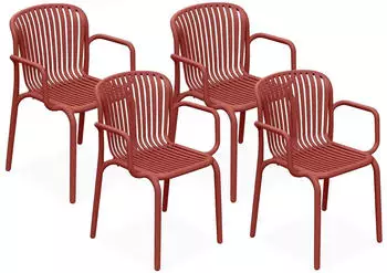 Konsimo Rot Kunststoff 4-Sitzer 57.5x82.5x53 cm