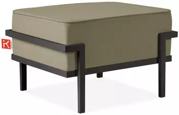 Konsimo Gartenlounge-Hocker Dunkelgrau Beige Metall Textil 1-Sitzer Füllung: Schaumstoff Rechteckig 69x44x54 cm