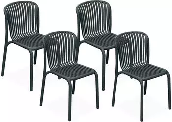 Konsimo Anthrazit Kunststoff 4-Sitzer 52x82.5x53 cm