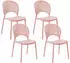 Beliani Esszimmerstühle Kunststoff rosa 4er Set für den Innen- und Außenbereich Ostia
